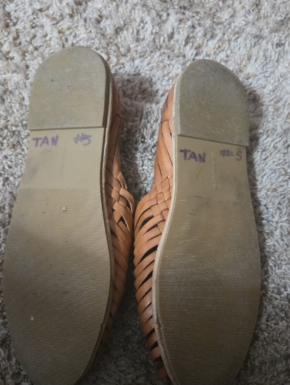 Giovanni D'Navarro Tan Woven Leather Huarache Flats - Picture 3 of 3